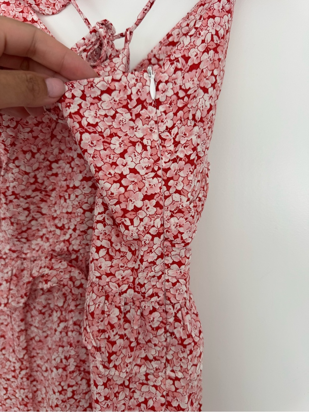 NWT Petal & Pup Floral Tiered Maxi Dress Pink Ruffle Tie Strap US 2 - Picture 6 of 7